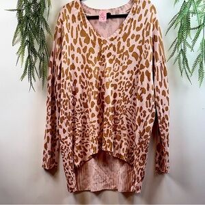 Pink & Gold oversized Fun Sweater . Size M. Fits larger.